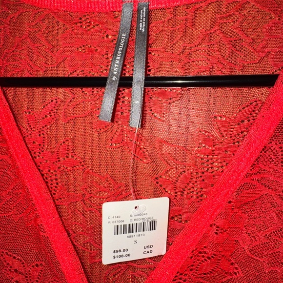 NWT Anthropologie Deep V-Neck Lace Bodysuit - Picture 6 of 6